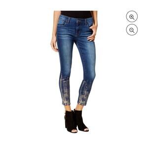 STS Blue Womens Piper Gold Metallic Coated Ankle Skinny Blue Denim Jeans 28